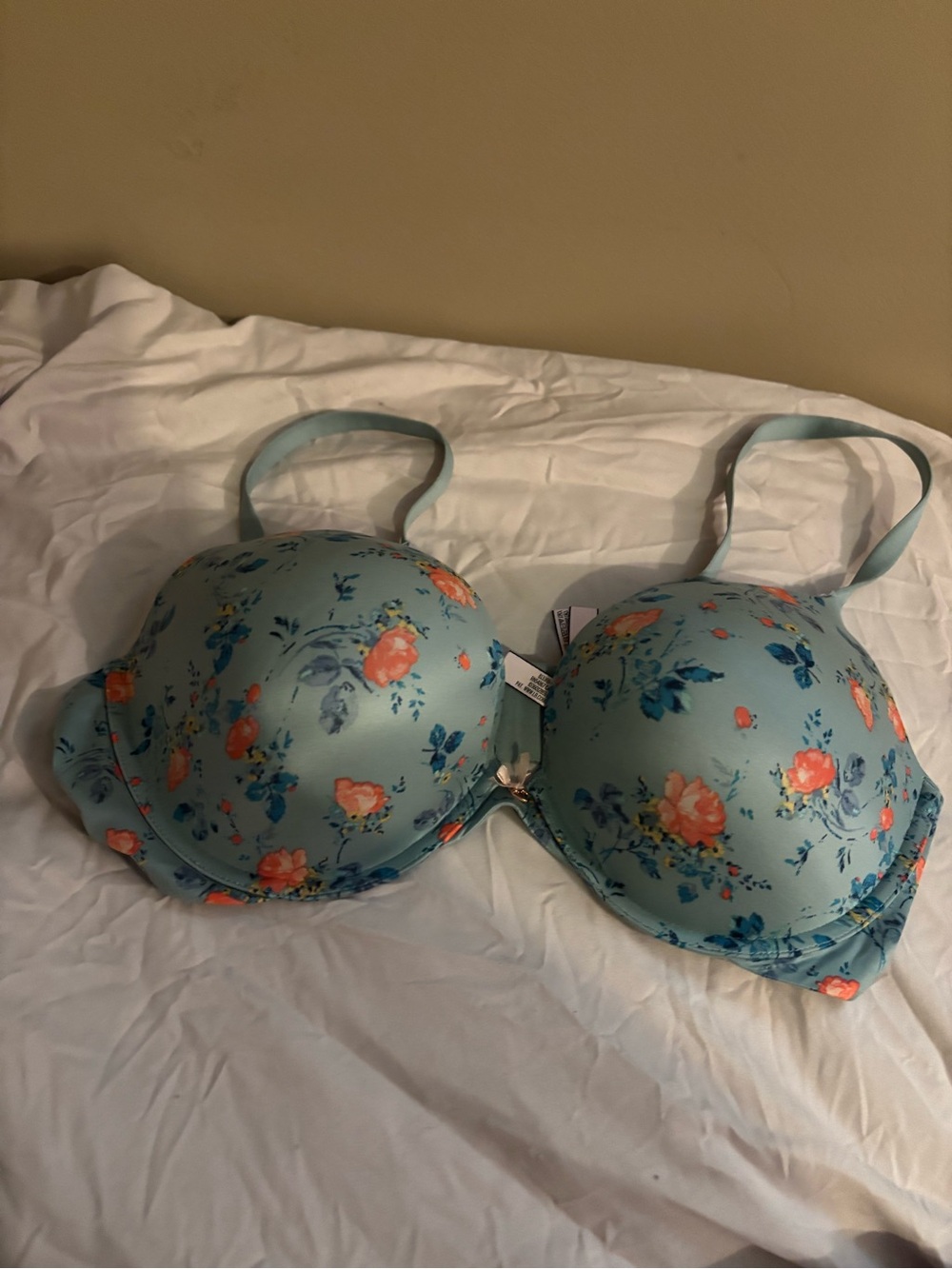 Victoria's Secret Light Blue Floral Push-Up Bra